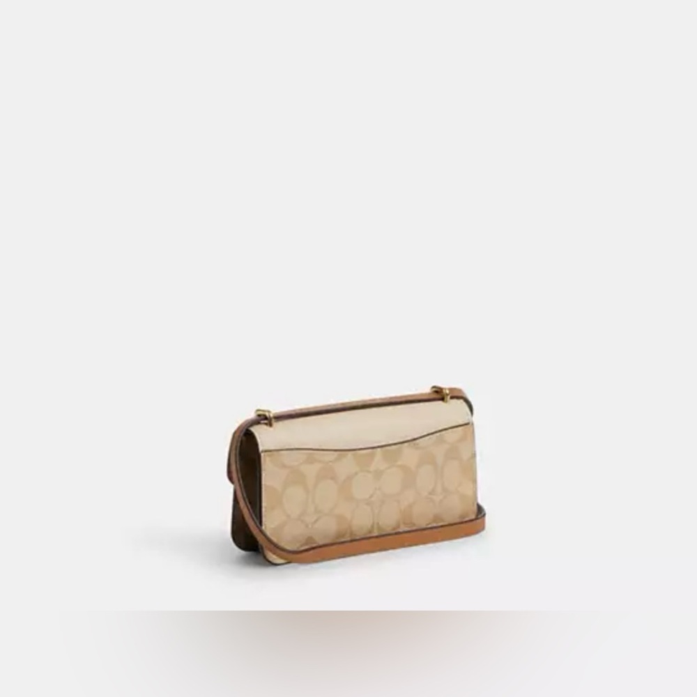 NWT Morgan Crossbody In Blocked Signature Canvas light khaki - Picture 4 of 10
